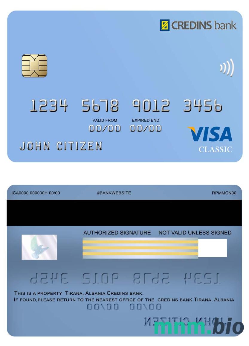 Afghanistan Credins bank visa debet